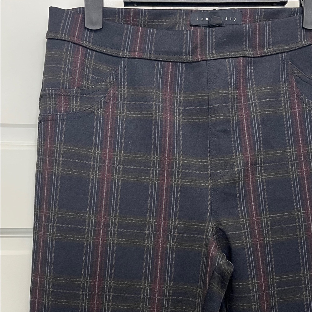 Sanctuary Dark Plaid Elastic Waist Grease Leggings - Size Medium
